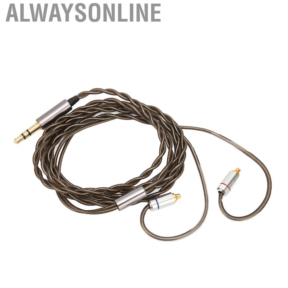 Alwaysonline MMCX สายหูฟัง 3.5 มม.ทองแดงชุบเงิน Core หูฟังอัพเกรดสำหรับ Sennheiser IE300 IE600 IE900