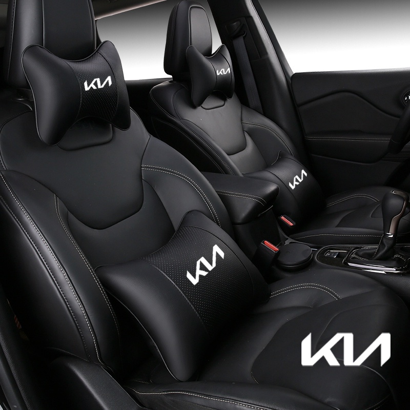 รถหัวคอหมอนรถ Headrest คอสนับสนุนที่นั่ง Breathable หนังสําหรับ Kia Rio 2 3 4 X Line Kombi ซีดาน K2 