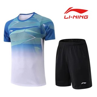 Li Ning ใหม่ ชุดเสื้อยืดแขนสั้น แห้งเร็ว แฟชั่น สําหรับผู้ชาย ผู้หญิง เหมาะกับการเล่นกีฬาแบดมินตัน 2023 6226