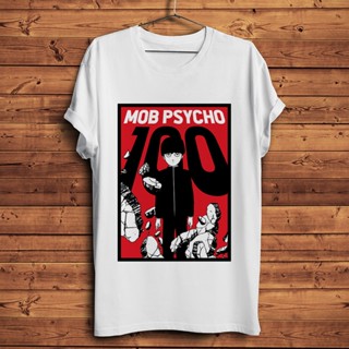 Mob Psycho 100 เสื้อยืดลําลอง แขนสั้น พิมพ์ลายอนิเมะ Mobu Saiko Hyaku Otaku สีขาว สําหรับผู้ชาย ผู้หญิง_08