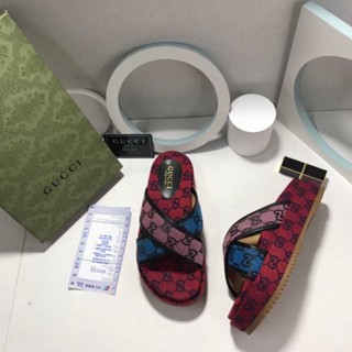 Gucci ใหม่ รองเท้าแตะลําลอง ส้นหนา เหมาะกับฤดูใบไม้ผลิ และฤดูร้อน สไตล์แฟรี่ สําหรับสตรี 2021