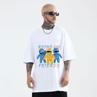 Rainbow Friends T Shirt for Men Roblox Game Christmas Gift Oversized Tee Shirts Short Sleevesเสื้อยืด_04