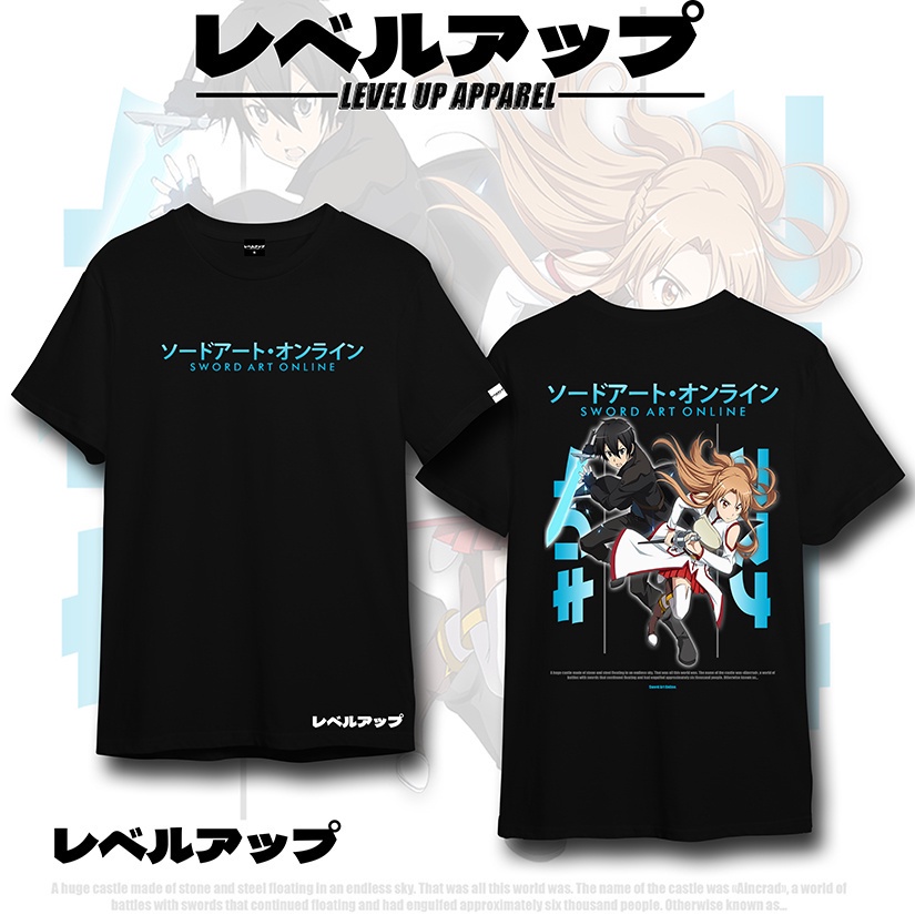 เสื้อยืด cotton Anime Shirt Sword Art Online Kirito Asuna_08