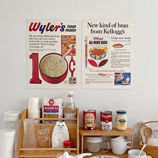 Poster - Wylers Soup Mixes 1962 , Kelloggs All-Bran Buds 1961