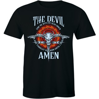 [COD]  เสื้อยืดผ้าฝ้าย 100% พิมพ์ลาย The Devil Saw Me With My Head Down And Thought Hed พลัสไซซ์ แฟชั่นผ_03