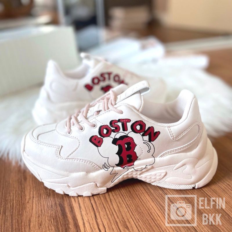 🔹ขายด่ว☀️Sale 🔥🔥 แท้ 💯 MLB BigBall Chunky NY/ B Boston รองเท้าลำลอง สีขาว/สีครีม/สีดำ