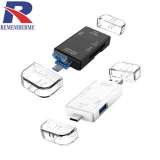 6 in 1 เครื่องอ่านการ์ด OTG USB 3.0 Type-C สําหรับอะแดปเตอร์การ์ดดิจิทัล TF
