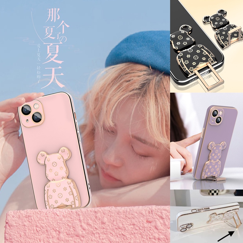 เคส OPPO CPH2035 CPH2365 CPH2239 CPH2795 CPH2273 CPH1701 CPH2349 OPG02 หมีการ์ตูนน่ารัก มีวงเล็บ เคส