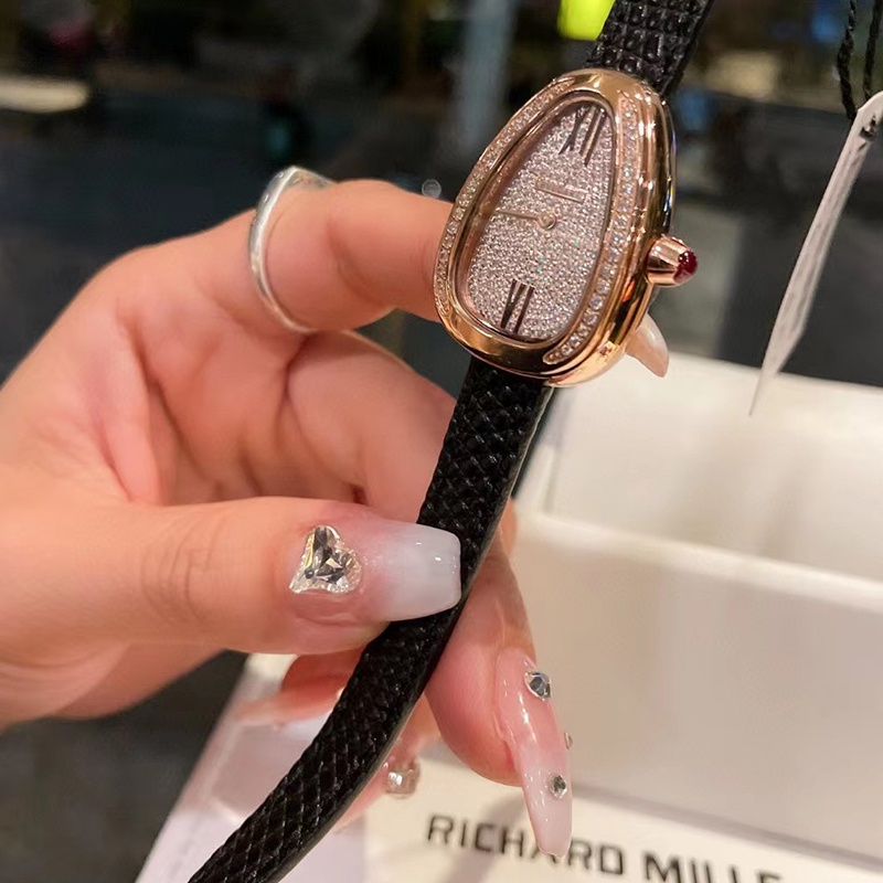บีวี LMGI นาฬิกาผู้หญิงคุณภาพสูงแฟชั่นนาฬิกาควอทซ์กันน้ํา Wanita Luxury สุภาพสตรีสายสแตนเลส Jam Tangan Perempuan 皮带手表