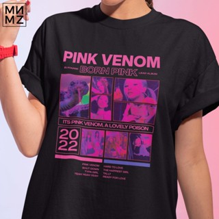 เสื้อยืดคอกลมเสื้อยืดแฟชั่น MNMZTEE | BLACK PINK PINK VENOM BORN PINK KPOP GRAPHIC TEES UNISEX FOR MEN WOMEN SHIRTS-4XL