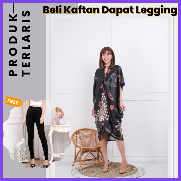 Kaftan DRESS CHRISTMAS DRESS EID KAFTAN MIDI ผู้หญิงจีนปีใหม่ฟรีขา X3V3 - KAFTAN + กางเกง X6I0