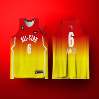 เสื้อกีฬาบาสเก็ตบอล ขนาดใหญ่ พิมพ์ลาย Estar Lakers James Jersey All Star