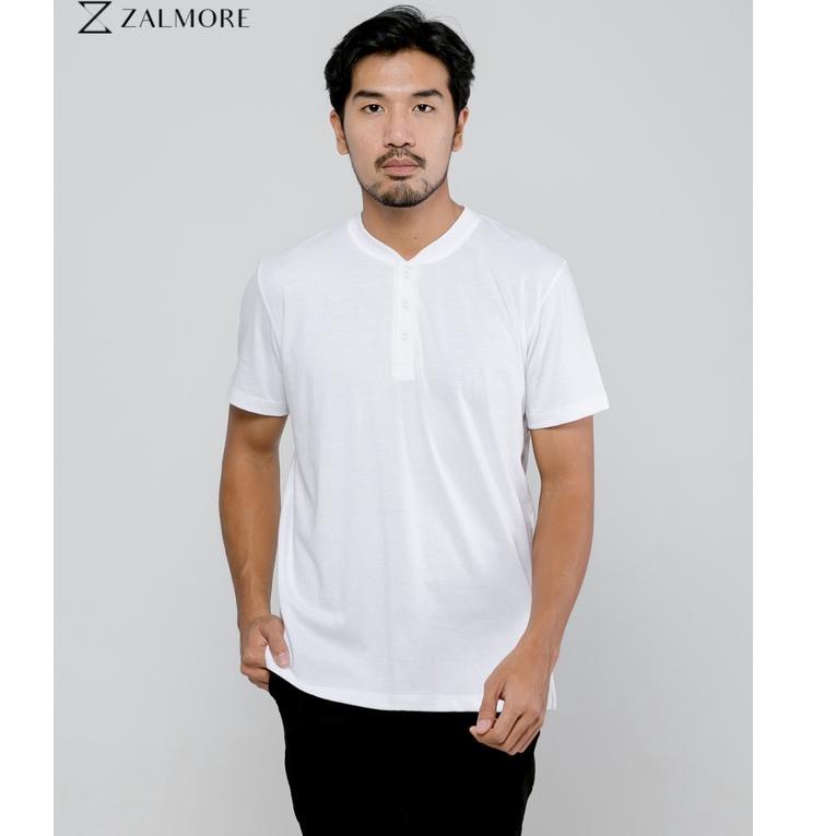 Best Zalmore Henley Tee Premium Cotton - เสื้อยืด Henley สําหรับผู้ชาย