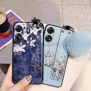 เคสโทรศัพท์มือถือ ลายดอกไม้แมกโนเลีย พร้อมสายคล้องข้อมือ สําหรับ OPPO Reno8 T 4G 5G Reno 8T