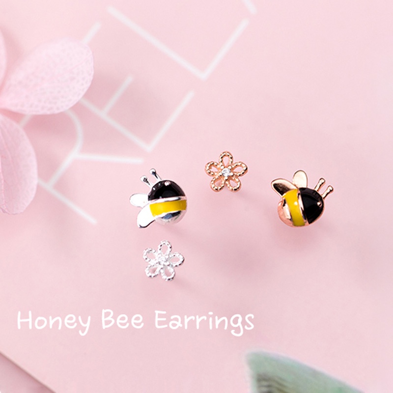 Honey Bee Earrings ต่างหูเงินแท้ S925