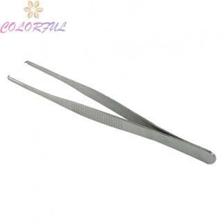 【COLORFUL】Stainless Steel Tissue Tweezers With Tooth Hook 16cm Toothed Hook Tweezers