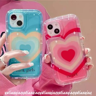 เคสโทรศัพท์มือถือ ซิลิโคนนิ่ม TPU กันกระแทก แต่งไล่โทนสี ลายหัวใจ สีแคนดี้ สําหรับ iPhone 11 13 14 12 Pro MAX 14 Pro MAX 7 8 6 6S Plus XR X XS MAX