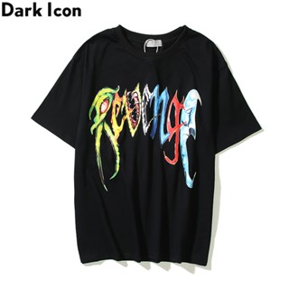 เสื้อยืดแขนสั้น ผ้าฝ้าย พิมพ์ลาย Dark Icon แฟชั่นฤดูร้อน สไตล์สตรีท สําหรับผู้ชาย 2022_04