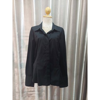 FF01479 ของใฟม่ เสื้อเชิ้ต สีดำ แบรนด์ MODA INTERNATIONAL อก 45 นิ้ว