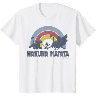 เสื้อยืด พิมพ์ลายโลโก้ดิสนีย์ The Lion King Hakuna Matata สีรุ้ง สําหรับเด็ก_05