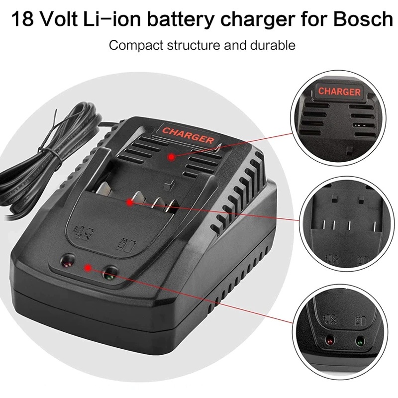 Fast Charger 3.0A สําหรับ Bosch AL1860CV Li-ion แบตเตอรี่ 18V 14.4V BAT609G BAT618 BAT618G BAT614 26