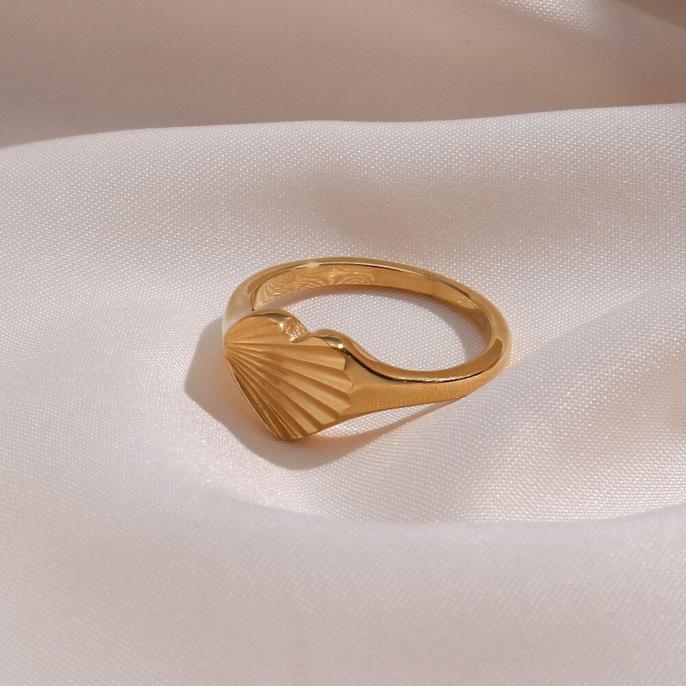 bls 2021ใหม่สแตนเลส18K Gold Plated US ไทยป้ายหัวใจออกแบบแหวนทองสำหรับผู้หญิง Tarnish ฟรีเครื่องประดับแหวนทอง 90z