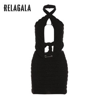Relagala ชุดสูท เอวสูง เปิดหลัง เซ็กซี่ สีพื้น แฟชั่นสําหรับสตรี 2023