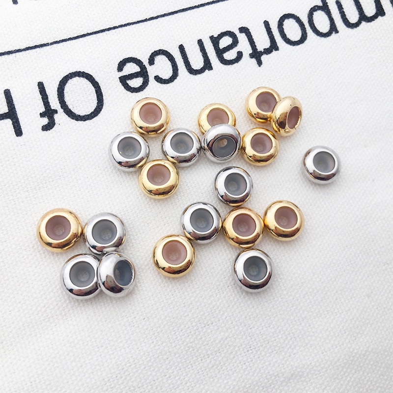 10 ชิ้น แหวนยางในตัว สเตนเลส ตําแหน่ง ลูกปัด สร้อยข้อมือ กันลื่น ปรับได้ ลูกปัด DIY อุปกรณ์เครื่องประดับ