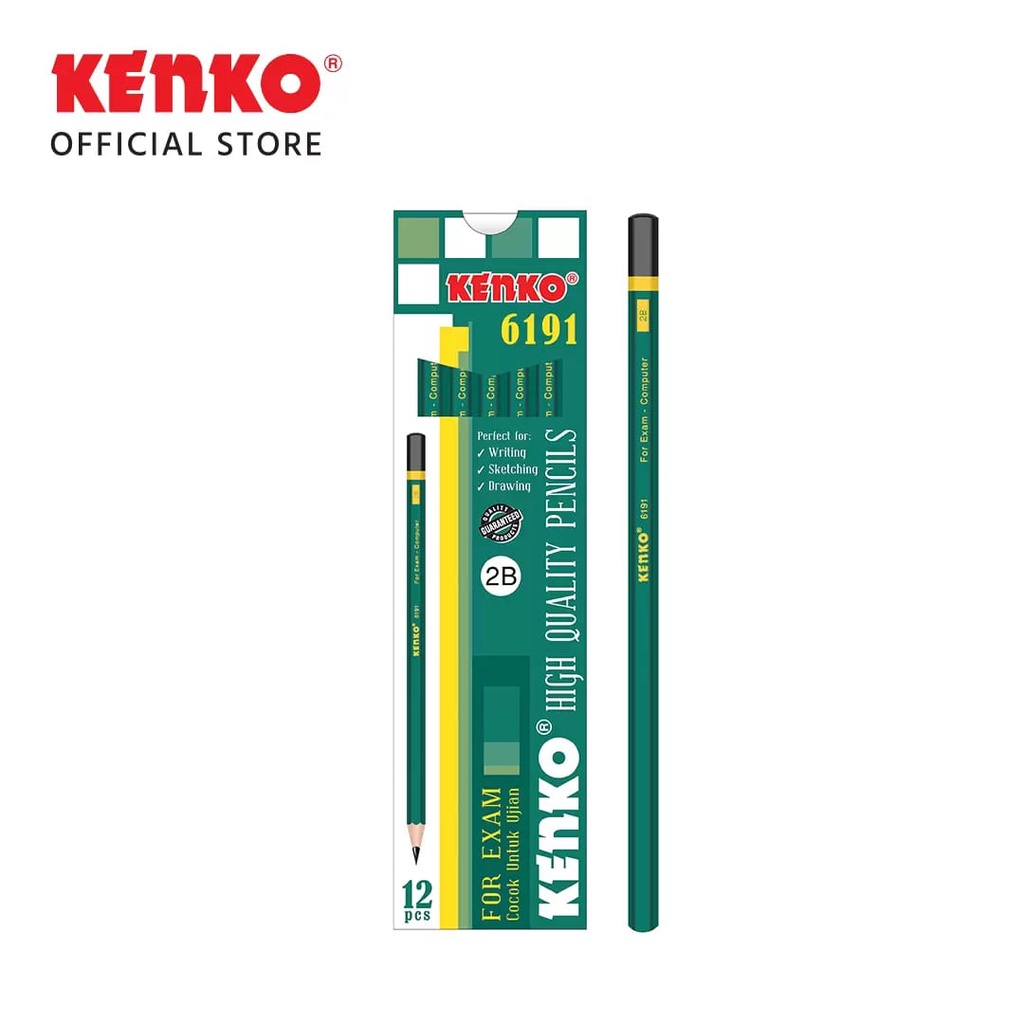 Kenko Pencil 2B 6191 1 Pack/Pencil 2B Kenko 1pack/Pencil 2B เครื ่ องเขียนอุปกรณ ์ การเรียน