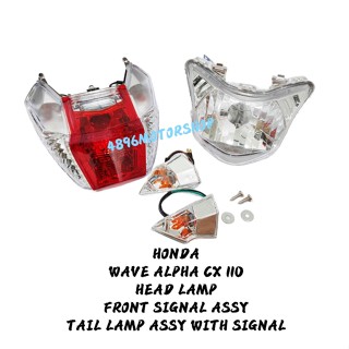 ไฟหน้า ไฟท้าย ไฟสัญญาณ ALPHA CX 110 พร้อมชุดสัญญาณ LAMPU DEPAN BELAKANG WAVE ALPHA CX110 สําหรับ HONDA WAVE