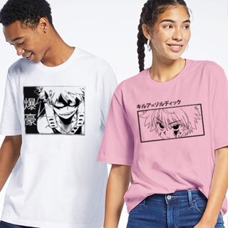 Popular My Hero Academia Anime Graphic t shirt Unisex White Pink Fashion Street wear Tee Bakugou_02