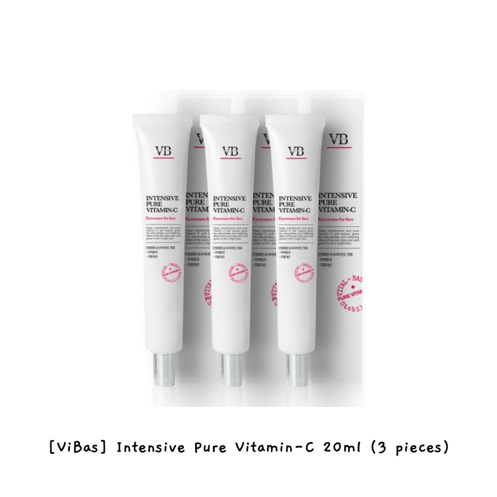 [ViBas] Intensive Pure อายครีมวิตามินซี สําหรับใบหน้า 20 มล. (3 ชิ้น) / k-beauty