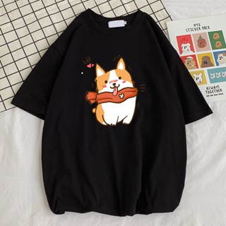 Personality Novelty Top Cute Corgi Dog Chic Soft Sweater_04