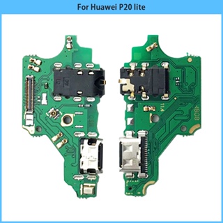 สําหรับ Huawei P20 lite ตัวเชื่อมต่อสายชาร์จ USB สายเคเบิลอ่อน P20 lite ไมโครโฟน USB แท่นชาร์จ PCB อะไหล่ซ่อมบอร์ด