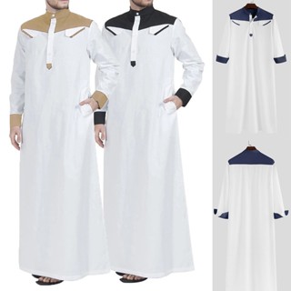 เสื้อคลุมแขนยาว สไตล์วินเทจ อิสลาม มุสลิม Kaftan Abaya Saudi Dubai Jubba Thobe