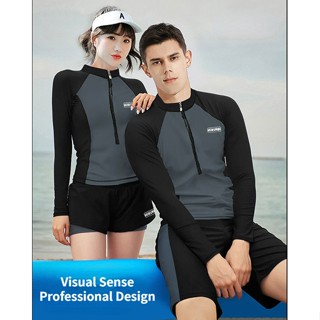 BBB Couple Diving Suit Female Male Long Sleeved Sunscreen Quick Drying Surfing Jellyfish Snorkeling Suit