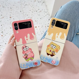 เคสโทรศัพท์มือถือแบบนิ่ม กันกระแทก ลายการ์ตูน Spongebob Patrick Star น่ารัก สําหรับ Samsung Galaxy Z Flip 4 5G Z Flip 3