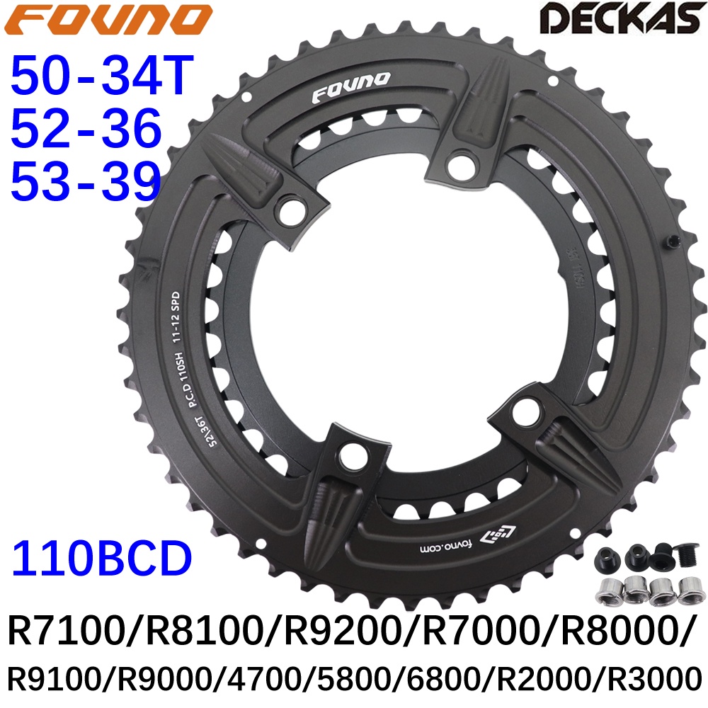 Fovno ใบจานหน้าจักรยาน แบบคู่ ทรงกลม สําหรับจักรยานเสือหมอบ R7100 R8100 R9200 R7000 R8000 R9100 R900