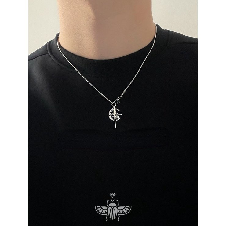 สร้อยคอสแตนเลสผู้ชาย unisex Niche design สร้อยคอฮิปฮอป