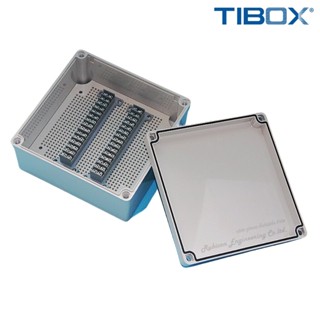 TIBOX TJ-40P-M กล่องพลาสติก พร้อมเทอร์มินอลบล็อก (Plastic Terminal Block Box IP66) 40Pole 10A Size : 250x200x100 mm.