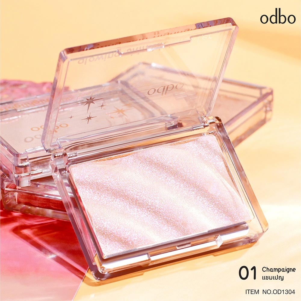 odbo glowing skin highlighter 4.5g.(OD1304) โอดีบีโอ โกลววิ่ง สกิน ไฮไลท์เตอร์ - รูปที่ 3