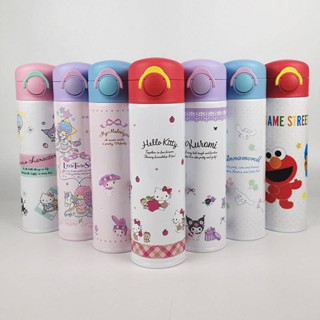 Sanrio Kitty Melody Twin Star Kuromi Cinnamoroll Seasame Street Creamy Mimi 350ml Vacuum Flask Travel Mug 221553