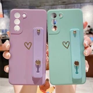 เคสโทรศัพท์มือถือ ลายหัวใจ พร้อมสายคล้องมือ หรูหรา สําหรับ Samsung Galaxy S23 S22 Ultra S21 Plus S20 FE A52 A14 A32 A72 A12 5G A51 4G