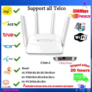 เร้าเตอร์ใส่ซิม เราเตอร์ 4G Router 300 Mbps ใช้ได้กับซิมทุกเครือข่าย เสียบใช้เลย ไม่ติดตั้ง