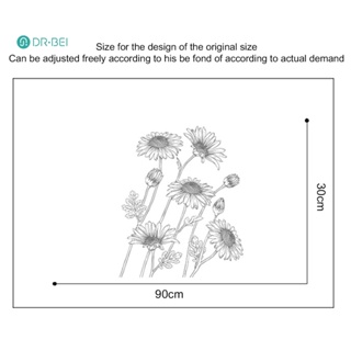 Dr BEI สติกเกอร์ติดผนัง ลายดอกทานตะวัน มีกาวในตัว ลอกออกได้ สําหรับตกแต่งพื้นหลังโซฟา