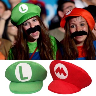 หมวกคอสเพลย์ Super Mario Luigi สําหรับปาร์ตี้ฮาโลวีน Super Mario Cap Halloween Cosplay Hat