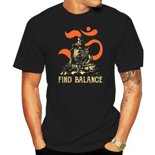 Fashion T-Shirt Buddha Yoga Find Balance Vintage T Shirt Cotton Men S 6Xl Black Made In Usa_04