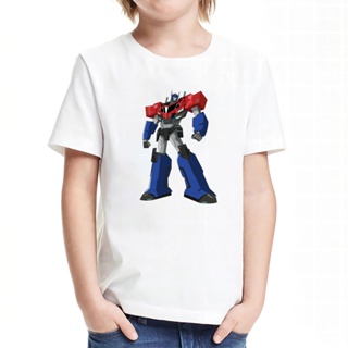 Fashion Cartoon Roblox Children T-shirt Boys Transformers Optimus Prime Tops Girls Short Sleeve Clothes_02