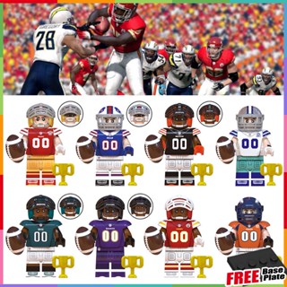 รักบี้Minifigures Browns Cowboys Eagles Ravens Chiefs Broncosเด็กของเล่นประกอบของขวัญMinifigures WM6133