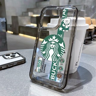 SANRIO Starbucks เคสโทรศัพท์มือถือแบบแข็ง ใส กันกระแทก ลาย Starbucks สีเหลือง สําหรับ iPhone 14 11 13 12 X XS Pro Max xr Mini xr 7 plus Samsung Galaxy S22 ultra plus